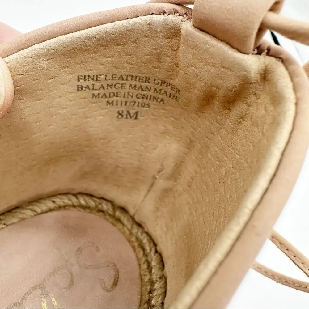 Splendid Women's Edna Ankle Tie Blush Nubuck Suede‎ Espadrille Sandals Size 8M